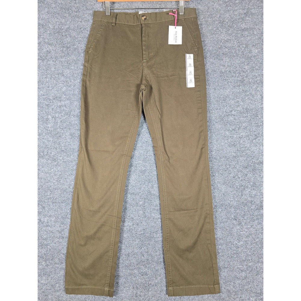 Isaac Mizrahi New York Boys Olive Cotton Stretch Slim Fit Flat Front Pants Sz 20